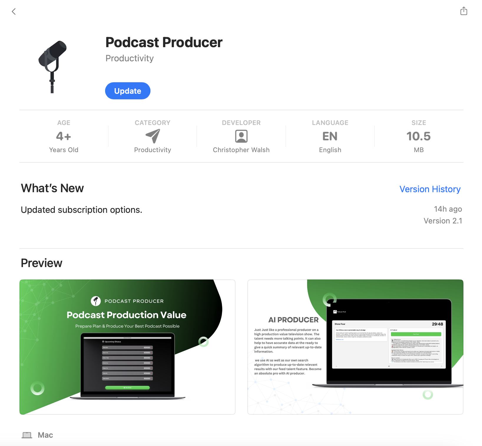 Podcast Producer Screenshots